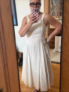 Ina | white 100% Linen dress size L